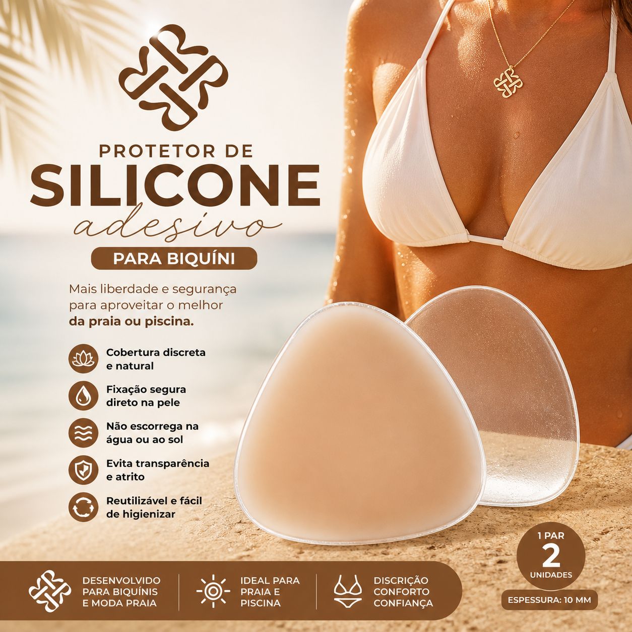 Protetor de Silicone Adesivo para Biquíni - 2 pares kit